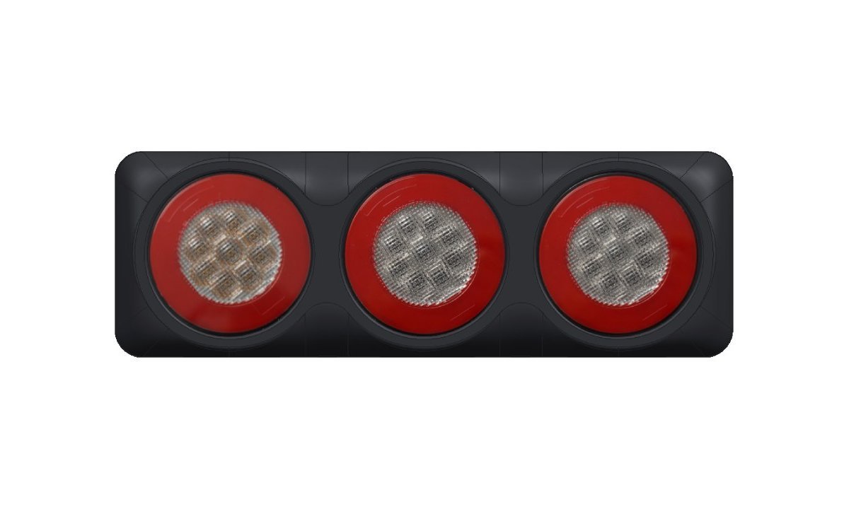 4 inch round triple LED combo lamp with stop, red Glow tail and indicator