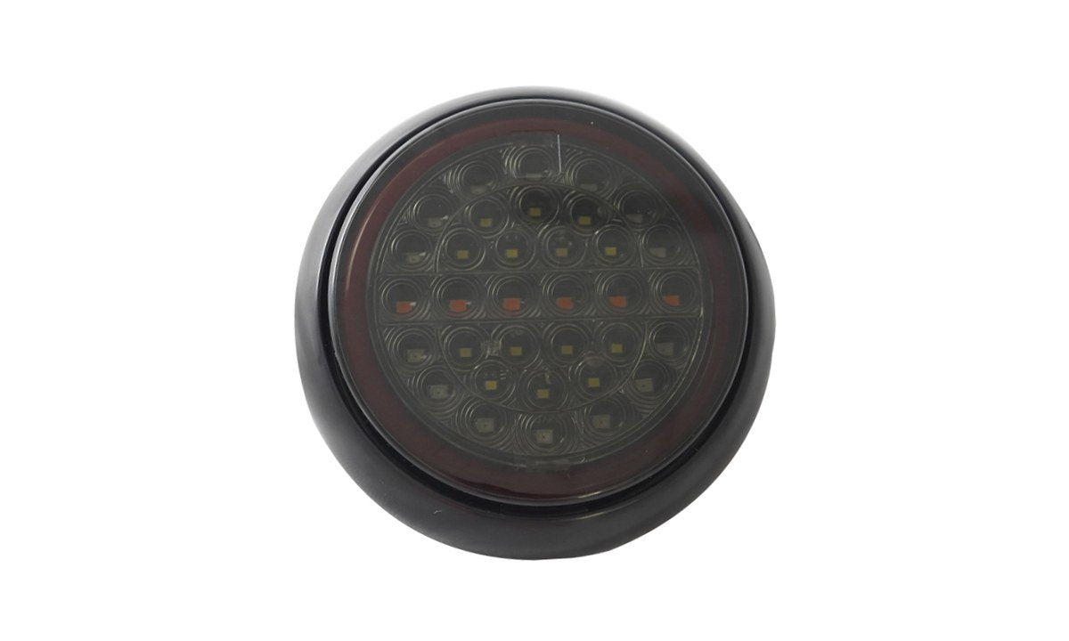 Tru Vision 5 Inch Round Stop/Tail Glow, Running Indicator/Reverse Black Base