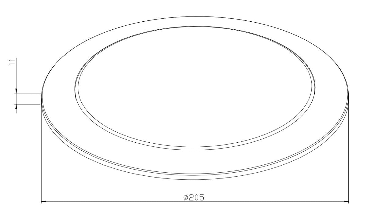 200mm round LED ceiling light with on/off switch for RV and caravan interiors