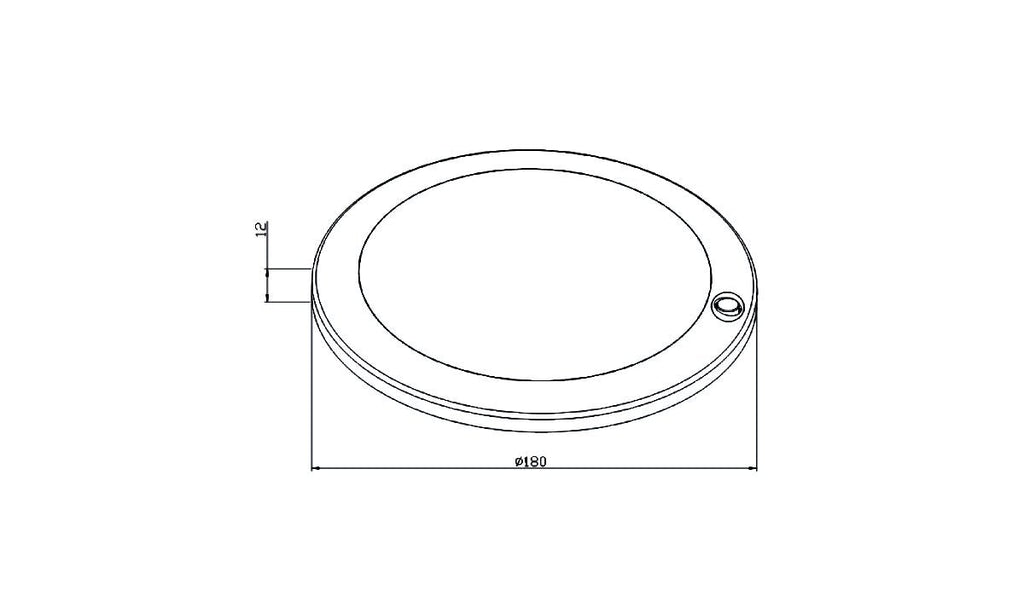 180mm LED ceiling light with on/off switch, 500 lumens, for RV and caravan interiors