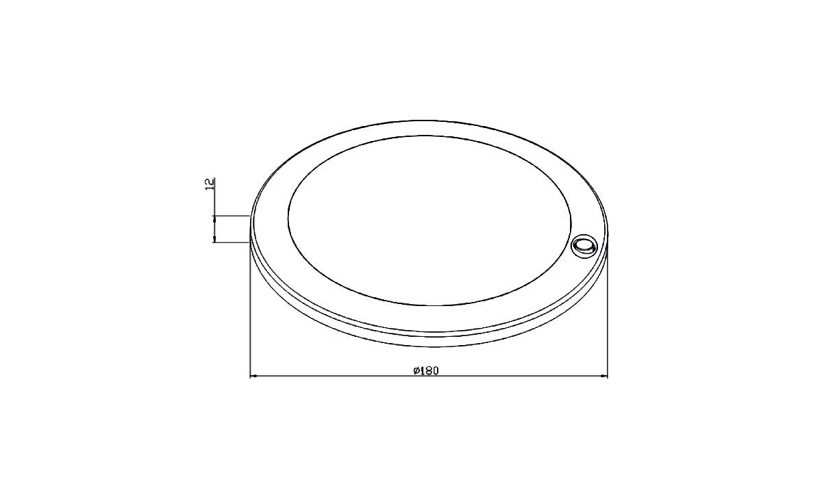 180mm LED ceiling light with on/off switch, 500 lumens, for RV and caravan interiors