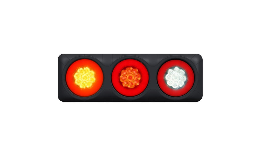 4 inch round triple LED combo lamp with stop, red Glow tail, indicator and reverse