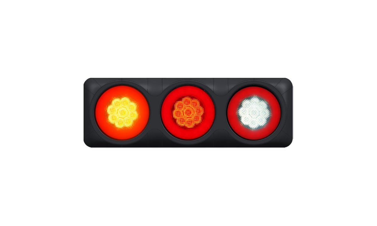 4 inch round triple LED combo lamp with stop, red Glow tail, indicator and reverse