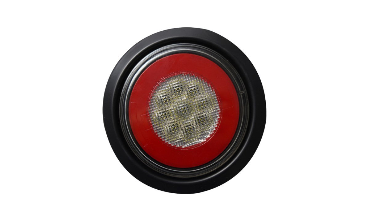 Tru Vision 4 Inch Round Tail Glow (Red), Reverse, Rubber Grommet