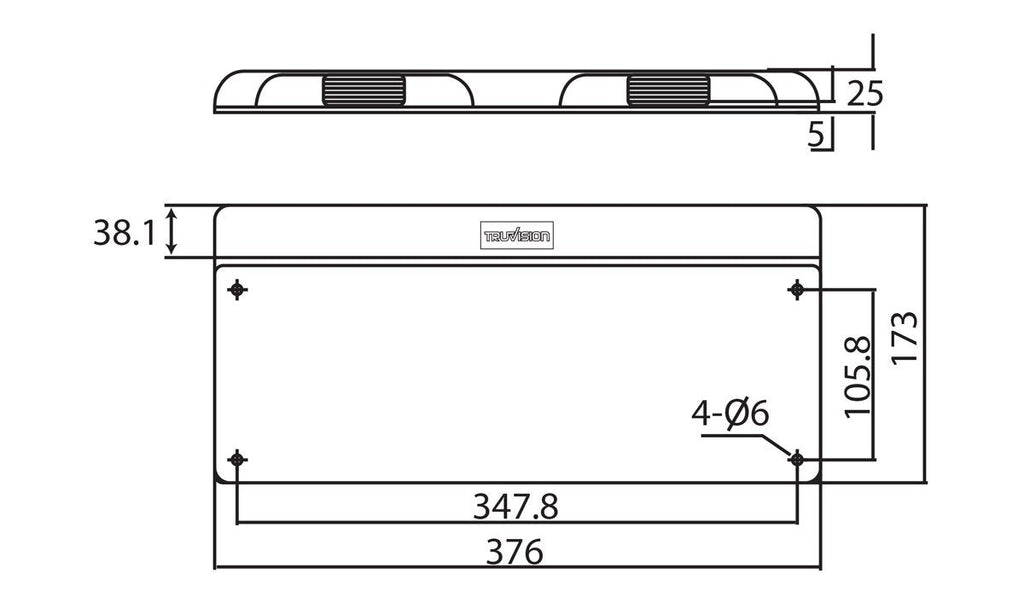 375mm license plate frame with integrated LED number plate lamp