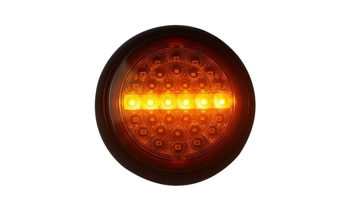 Tru Vision 5 Inch Round Stop/Tail Glow, Running Indicator/Reverse Black Base