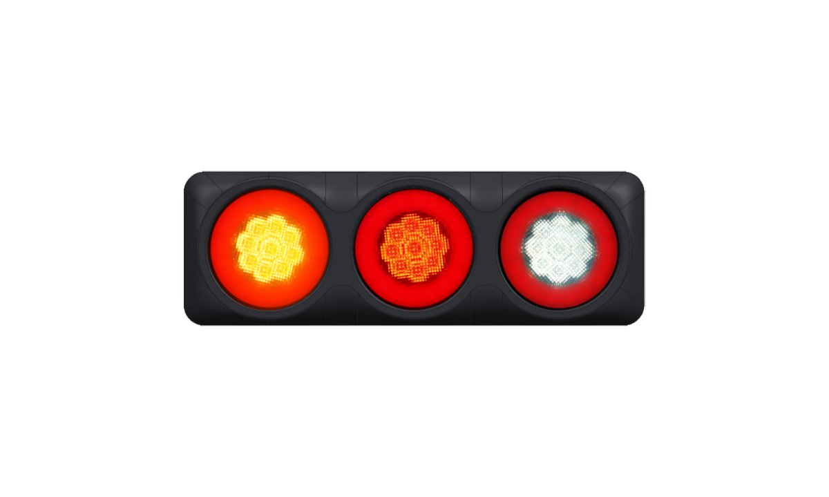 Tru Vision 4 Inch Round Triple Combo Stop/Tail/DI/Reverse White Glow