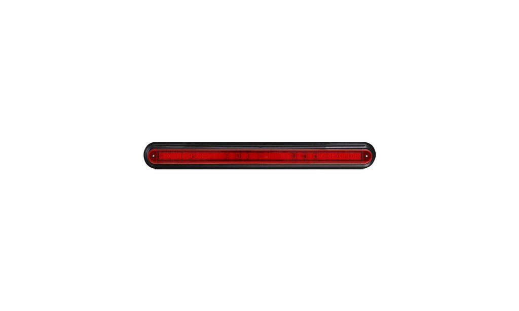 Slimline LED stop/tail lamp with black surface-mount bracket, 12V/24V
