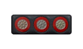 4 inch round triple LED combo lamp with stop, red Glow tail, indicator and reverse