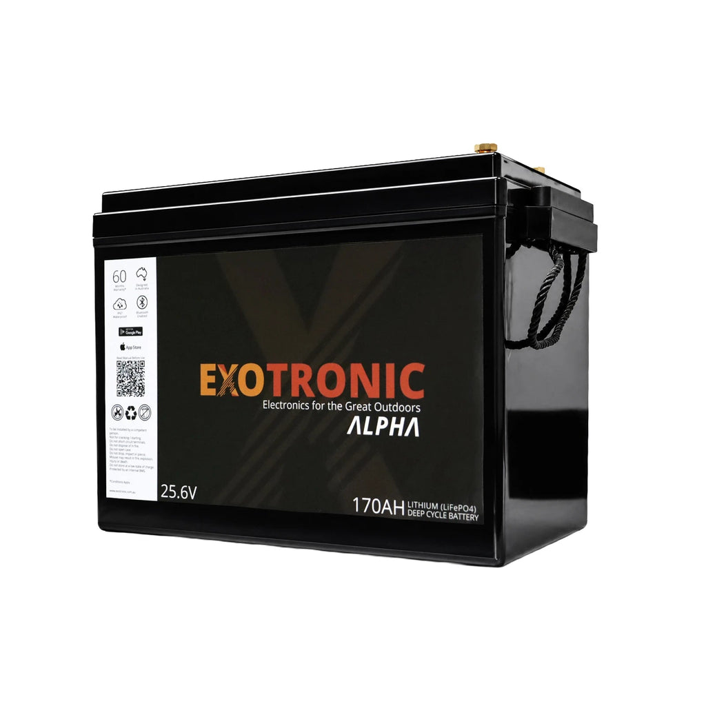 Exotronic 24V 170Ah Alpha lithium battery for caravan, camper, camper trailer, trailer and RV power systems