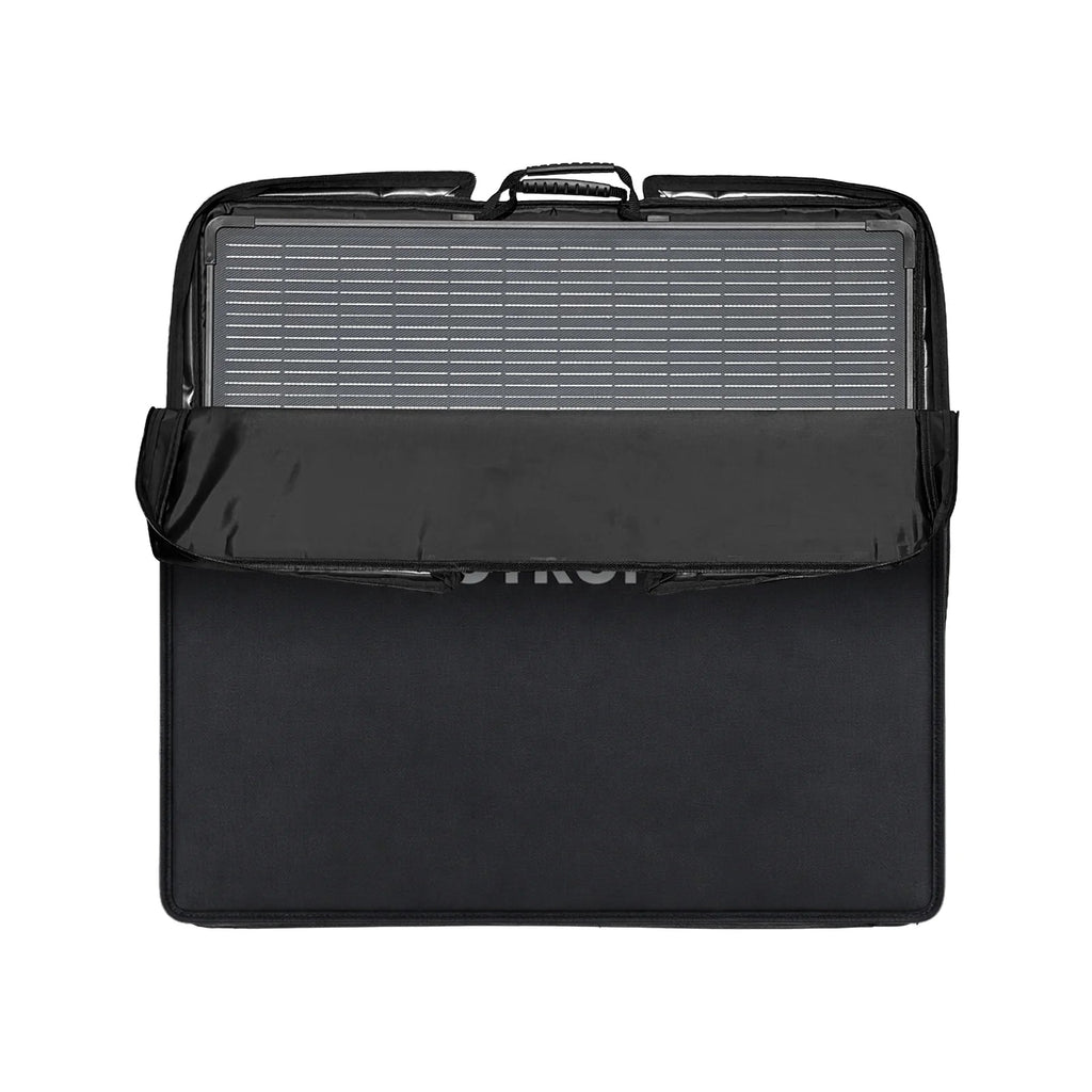 Exotronic 200W Fusion folding solar panel unfolded showing full panel surface
