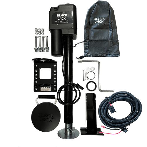 Black Jack Master 1600kg electric jockey wheel jack, caravan RV and trailer parts and accessories