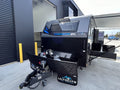 Stone guard protecting front of caravan, camper and RV trailer from stone chips and road debris