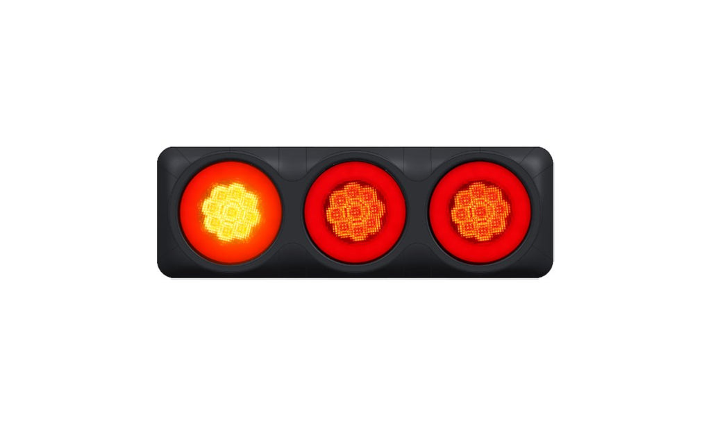 Tru Vision 4" Round Triple Combo Stop/Glow Tail/Indicator (Red)