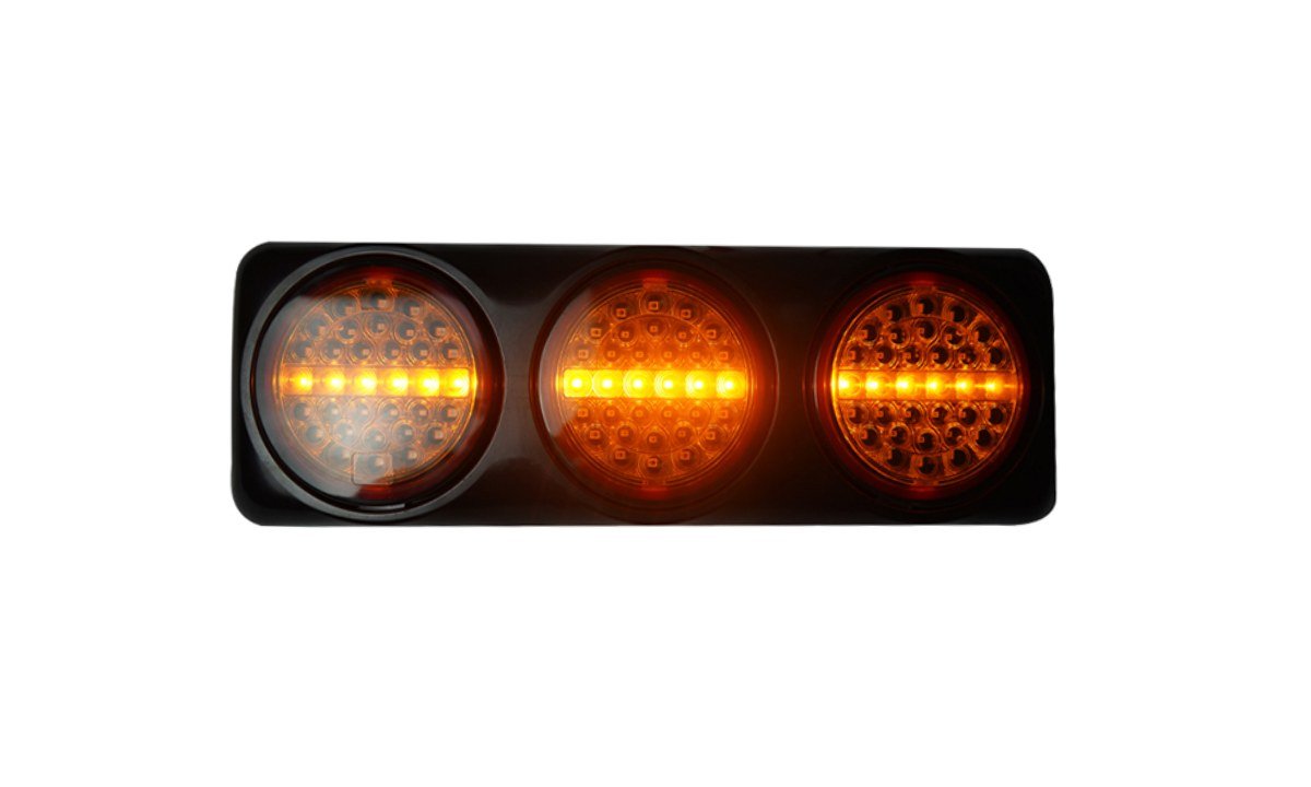 5 inch round triple LED combination lamp set with Glow tail and running indicator