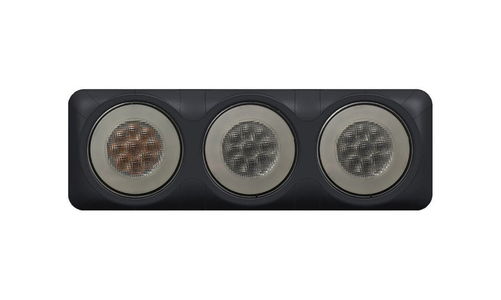 4 inch round triple LED combo lamp with stop, white Glow tail and indicator