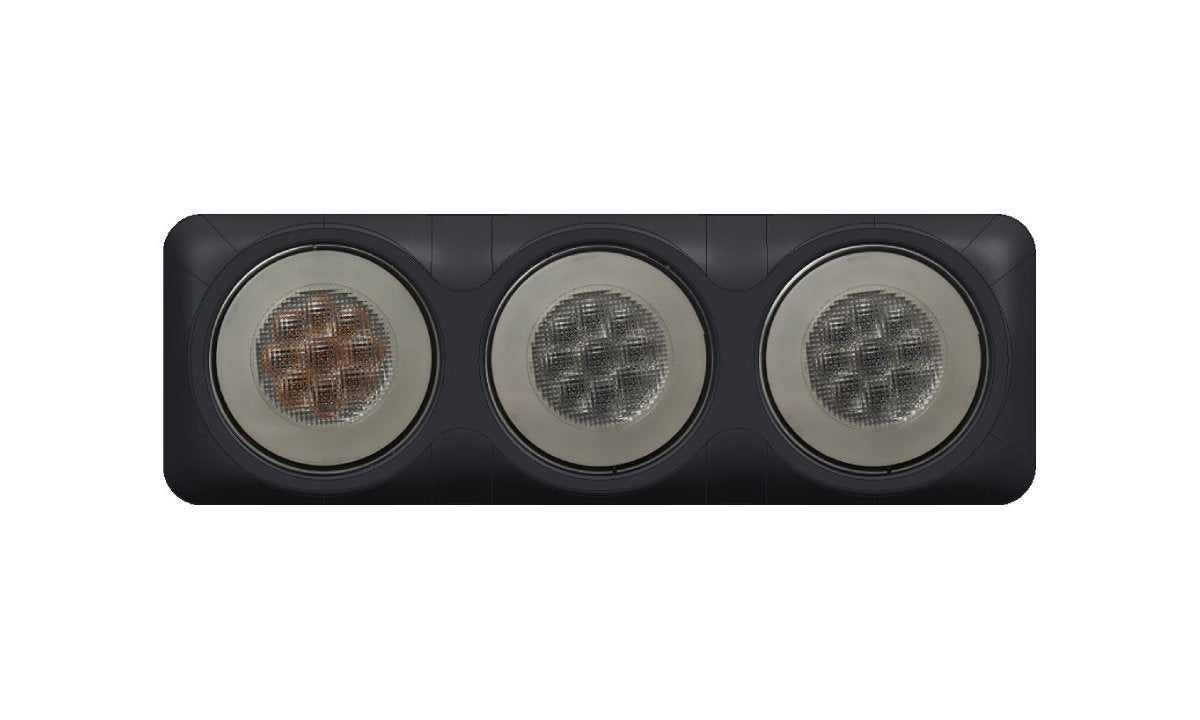 4 inch round triple LED combo lamp with stop, white Glow tail and indicator