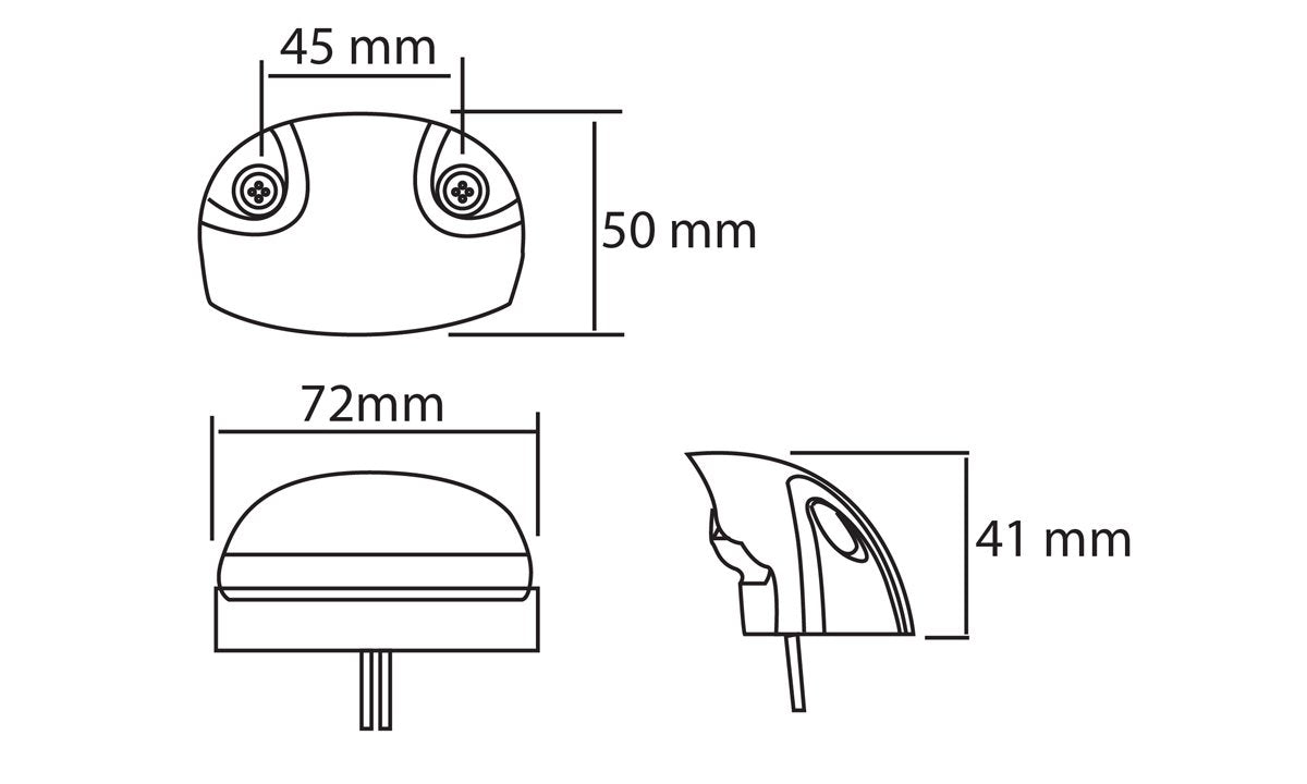 4-LED number plate lamp, IP67 rated, for trailers and RVs