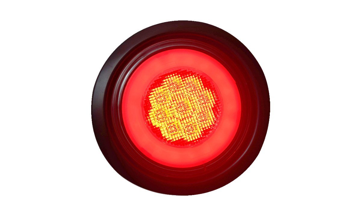 4 inch round LED tail lamp with red Glow tail and stop function, rubber grommet mount