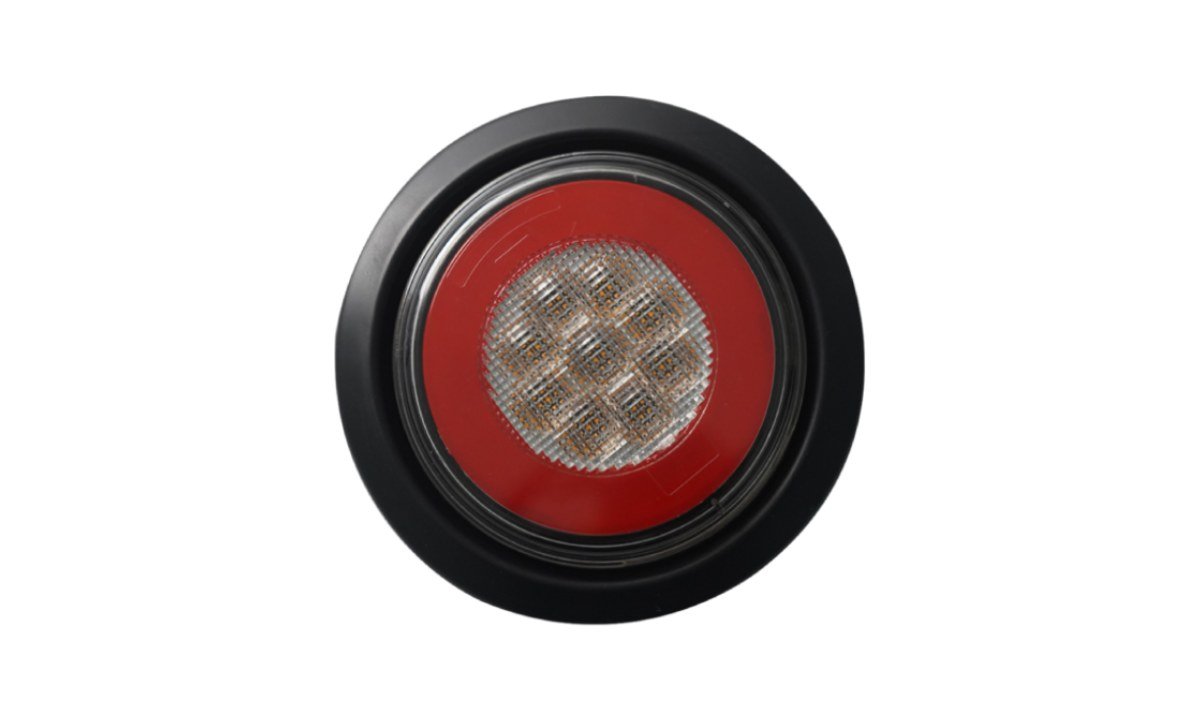4 inch round LED tail lamp with white Glow tail and stop function, rubber grommet mount