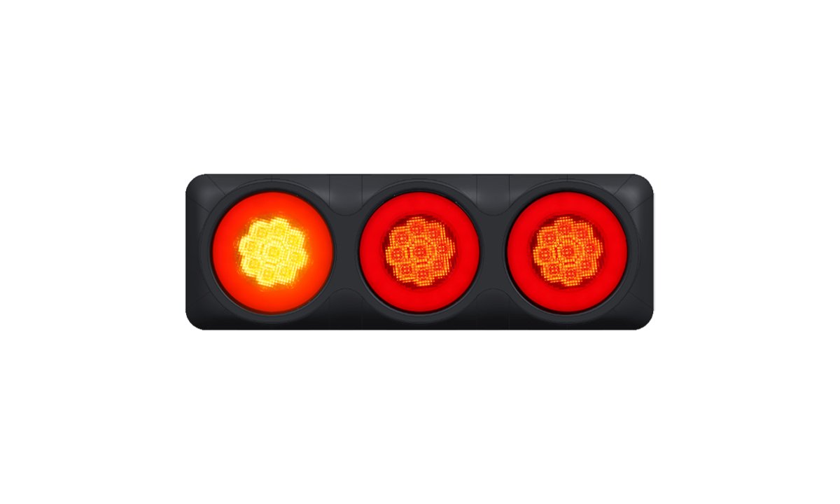 Tru Vision 4 Inch Round Triple Combo Stop/Tail/DI White Glow