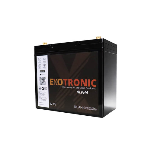 Exotronic 12V 100Ah Alpha lithium battery, caravan, RV, camper trailer, camper parts and accessories