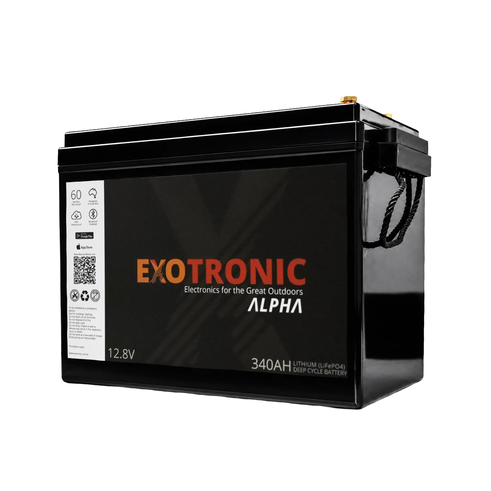 Exotronic 12V 340Ah Alpha IP67 lithium battery, caravan, RV, camper trailer, camper parts and accessories