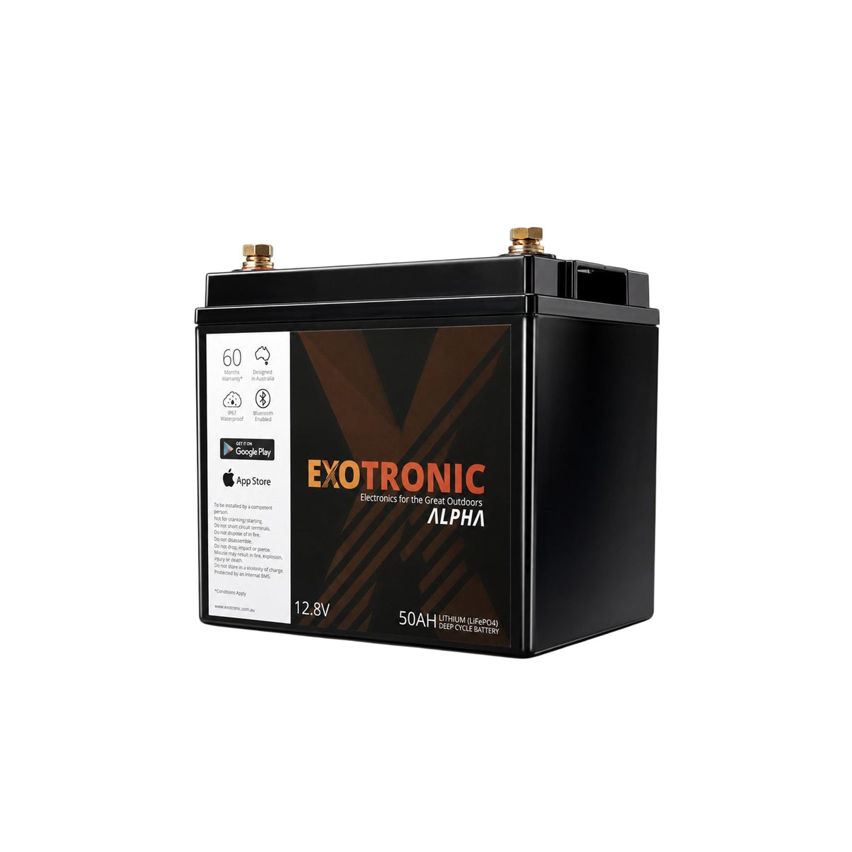 Exotronic 12V 50Ah Alpha lithium battery, caravan, RV, camper trailer, camper parts and accessories