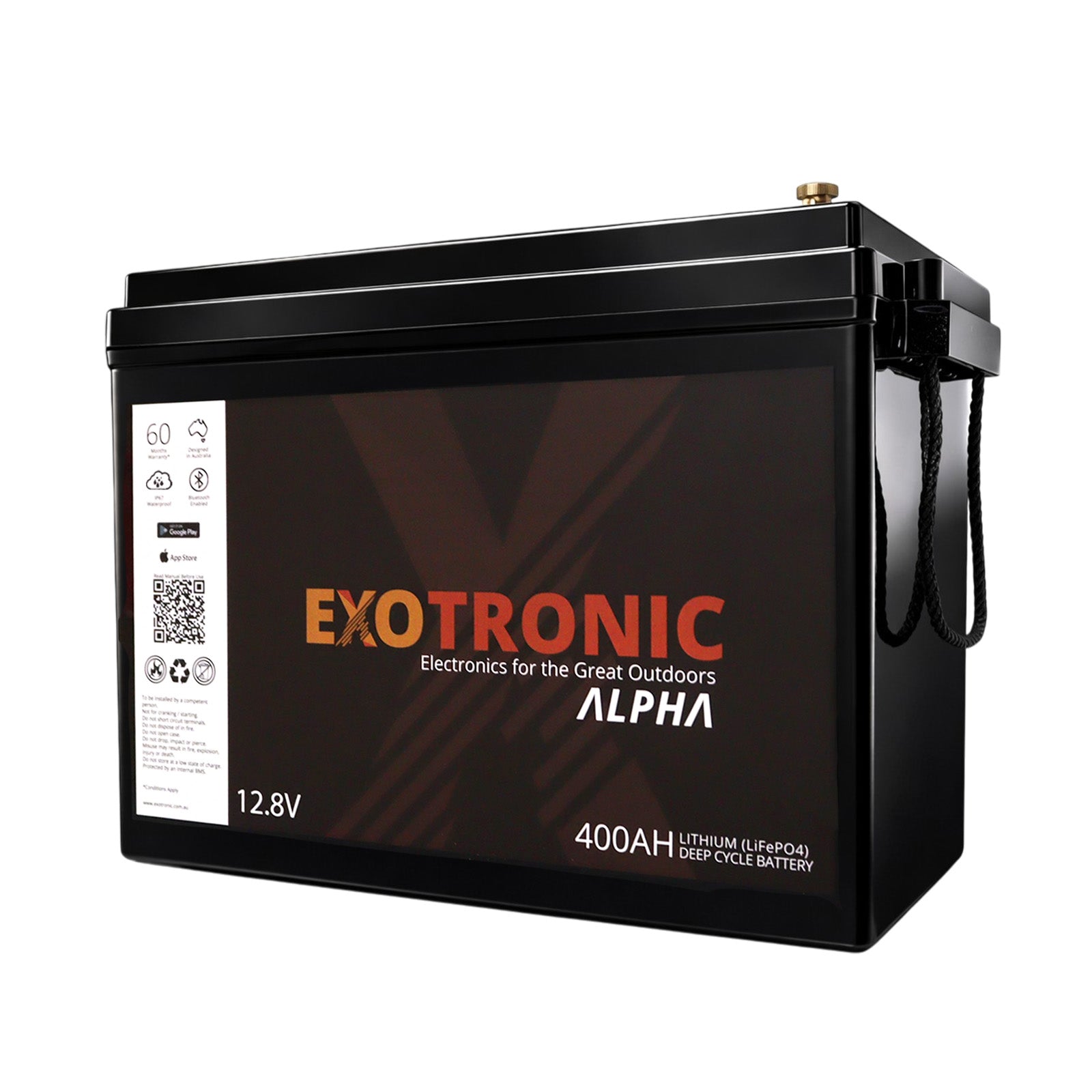 Exotronic 12V 400Ah Alpha lithium battery for caravan, camper, camper trailer, trailer and RV power systems