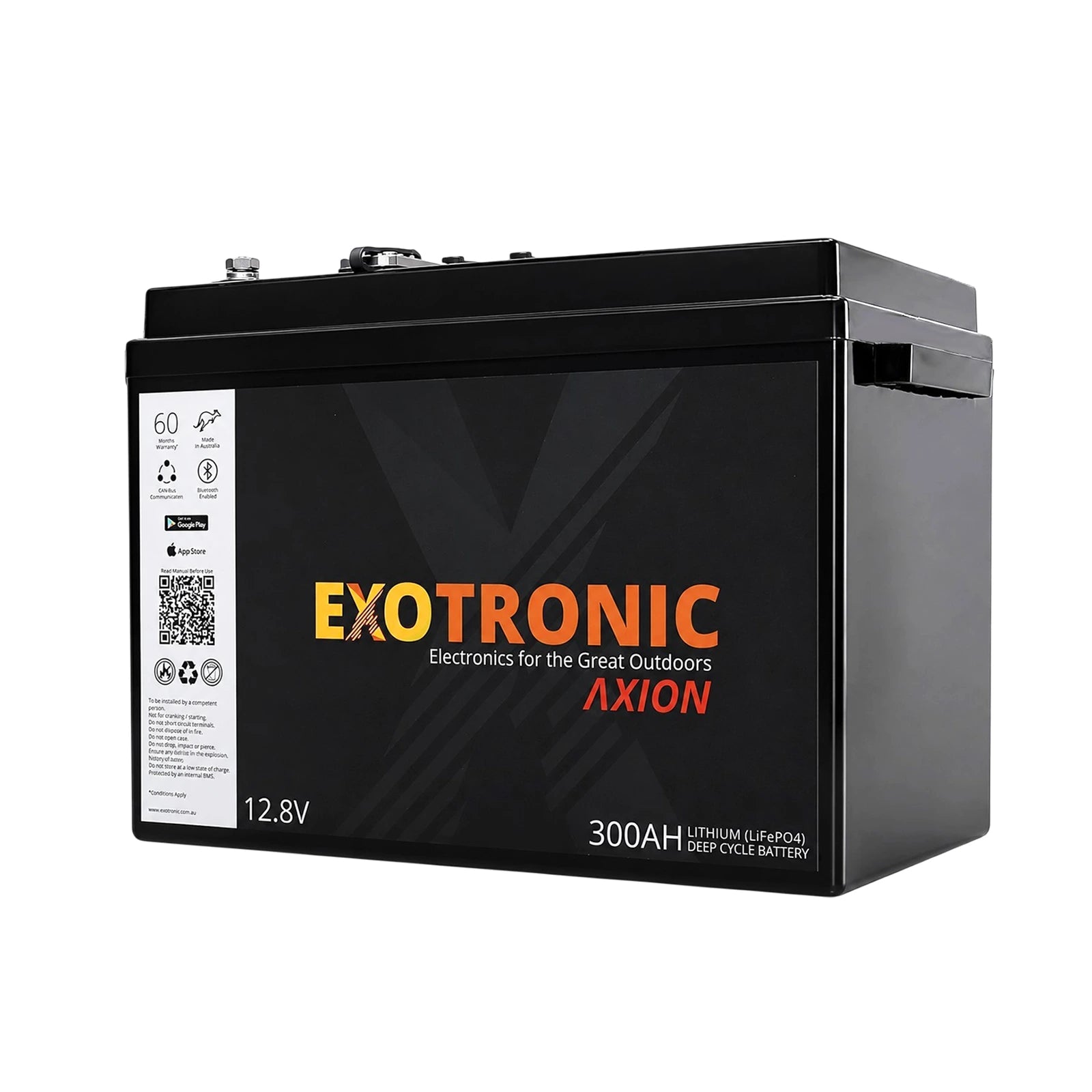 Exotronic 12V 300Ah Axion CANBus lithium battery for caravan, camper, camper trailer, trailer and RV power systems