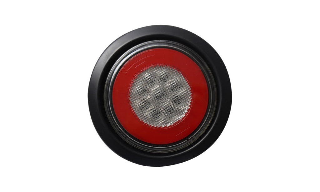 Tru Vision 4 Inch Round Tail Glow (Red), Stop, Rubber Grommet