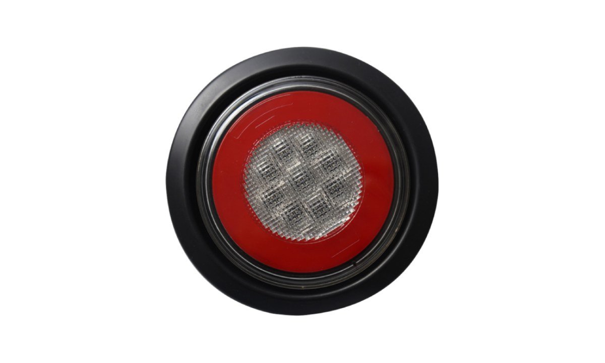 4 inch round LED tail lamp with red Glow tail and stop function, rubber grommet mount